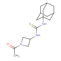 Chemical structure of 3-(1-acetylazetidin-3-yl)-1-(adamantan-1-yl)thiourea - CSSB21432515540