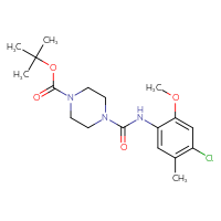Chemical structure of tert-butyl 4-[(4-chloro-2-methoxy-5-methylphenyl)carbamoyl]piperazine-1-carboxylate - CSSB00106455338