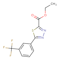 Chemical structure of ethyl 5-[3-(trifluoromethyl)phenyl]-1,3,4-thiadiazole-2-carboxylate - CSSB00025744726