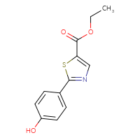 Chemical structure of ethyl 2-(4-hydroxyphenyl)-1,3-thiazole-5-carboxylate - CSSB02150213470