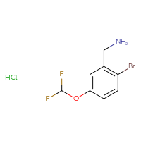 Chemical structure of 1-[2-bromo-5-(difluoromethoxy)phenyl]methanamine hydrochloride - CSSB21043308437