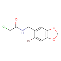 Chemical structure of N-[(6-bromo-2H-1,3-benzodioxol-5-yl)methyl]-2-chloroacetamide - CSSB21531616739