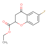 Chemical structure of ethyl 6-fluoro-4-oxo-3,4-dihydro-2H-1-benzopyran-2-carboxylate - CSSB01428985264