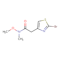 Chemical structure of 2-(2-bromo-1,3-thiazol-4-yl)-N-methoxy-N-methylacetamide - CSSB02271960033
