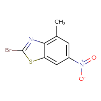 Chemical structure of 2-bromo-4-methyl-6-nitro-1,3-benzothiazole - CSSB14894481725
