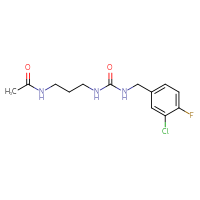 Chemical structure of N-[3-({[(3-chloro-4-fluorophenyl)methyl]carbamoyl}amino)propyl]acetamide - CSSB02039176372