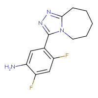 Chemical structure of 2,4-difluoro-5-{5H,6H,7H,8H,9H-[1,2,4]triazolo[4,3-a]azepin-3-yl}aniline - CSSB00000736077