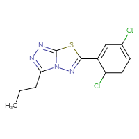 Chemical structure of 6-(2,5-dichlorophenyl)-3-propyl-[1,2,4]triazolo[3,4-b][1,3,4]thiadiazole - CSSB00121636951