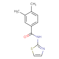 Chemical structure of 3,4-dimethyl-N-(1,3-thiazol-2-yl)benzamide - CSSB00000001816