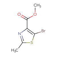 Chemical structure of methyl 5-bromo-2-methyl-1,3-thiazole-4-carboxylate - CSSB00000730370