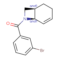 Chemical structure of rac-(1R,6R)-7-(3-bromobenzoyl)-7-azabicyclo[4.2.0]oct-4-ene - CSSB20768217414