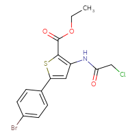 Chemical structure of ethyl 5-(4-bromophenyl)-3-(2-chloroacetamido)thiophene-2-carboxylate - CSSB00000682168