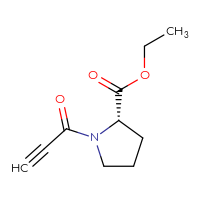 Chemical structure of ethyl (2S)-1-(prop-2-ynoyl)pyrrolidine-2-carboxylate - CSSB00156065169