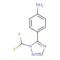 Chemical structure of 4-[1-(difluoromethyl)-1H-1,2,4-triazol-5-yl]aniline - CSSB06817425043
