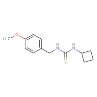 Chemical structure of 3-cyclobutyl-1-[(4-methoxyphenyl)methyl]thiourea - CSSB00038100974