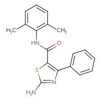 Chemical structure of 2-amino-N-(2,6-dimethylphenyl)-4-phenyl-1,3-thiazole-5-carboxamide - CSSB00028100929