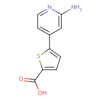 Chemical structure of 5-(2-aminopyridin-4-yl)thiophene-2-carboxylic acid - CSSB00010179010