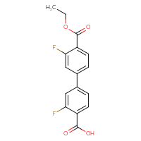 Chemical structure of 4'-(ethoxycarbonyl)-3,3'-difluoro-[1,1'-biphenyl]-4-carboxylic acid - CSSB00150701498