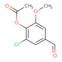 Chemical structure of 2-chloro-4-formyl-6-methoxyphenyl acetate - CSSB00000014685