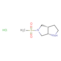 Chemical structure of (3aS,6aS)-5-methanesulfonyl-octahydropyrrolo[3,4-b]pyrrole hydrochloride - CSSB00138411807