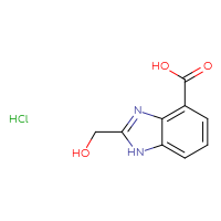 Chemical structure of 2-(hydroxymethyl)-1H-1,3-benzodiazole-4-carboxylic acid hydrochloride - CSSB00020591066