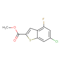 Chemical structure of methyl 6-chloro-4-fluoro-1-benzothiophene-2-carboxylate - CSSB00010233733