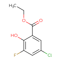 Chemical structure of ethyl 5-chloro-3-fluoro-2-hydroxybenzoate - CSSB00010203533