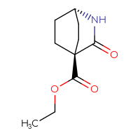 Chemical structure of ethyl (1r,4r)-3-oxo-2-azabicyclo[2.2.2]octane-4-carboxylate - CSSB02127965217