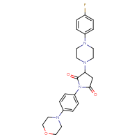 Chemical structure of 3-[4-(4-fluorophenyl)piperazin-1-yl]-1-[4-(morpholin-4-yl)phenyl]pyrrolidine-2,5-dione - CSSB00132944076