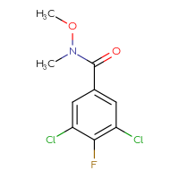 Chemical structure of 3,5-dichloro-4-fluoro-N-methoxy-N-methylbenzamide - CSSB04670564216