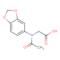 Chemical structure of 2-[N-(2H-1,3-benzodioxol-5-yl)acetamido]acetic acid - CSSB03496553326