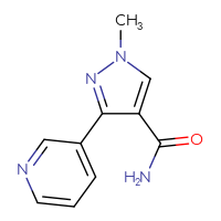 Chemical structure of 1-methyl-3-(pyridin-3-yl)-1H-pyrazole-4-carboxamide - CSSB00048084969