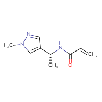 Chemical structure of N-[(1R)-1-(1-methyl-1H-pyrazol-4-yl)ethyl]prop-2-enamide - CSSB00154579067