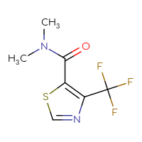 Chemical structure of N,N-dimethyl-4-(trifluoromethyl)-1,3-thiazole-5-carboxamide - CSSB00103308006