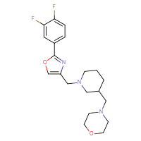 Chemical structure of 4-[(1-{[2-(3,4-difluorophenyl)-1,3-oxazol-4-yl]methyl}piperidin-3-yl)methyl]morpholine - CSSS00027424939