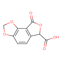 Chemical structure of 12-oxo-3,5,11-trioxatricyclo[7.3.0.0²,⁶]dodeca-1(9),2(6),7-triene-10-carboxylic acid - CSSB00025707101
