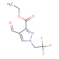 Chemical structure of ethyl 4-formyl-1-(2,2,2-trifluoroethyl)-1H-pyrazole-3-carboxylate - CSSB02495339811