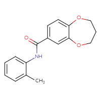Chemical structure of N-(2-methylphenyl)-3,4-dihydro-2H-1,5-benzodioxepine-7-carboxamide - CSSB00046172609