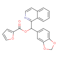 Chemical structure of (2H-1,3-benzodioxol-5-yl)(isoquinolin-1-yl)methyl furan-2-carboxylate - CSSB00026735229