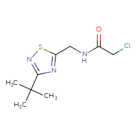Chemical structure of N-[(3-tert-butyl-1,2,4-thiadiazol-5-yl)methyl]-2-chloroacetamide - CSSB03554063754