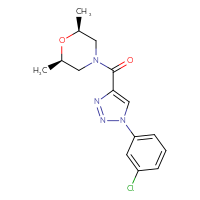 Chemical structure of (2R,6S)-4-[1-(3-chlorophenyl)-1H-1,2,3-triazole-4-carbonyl]-2,6-dimethylmorpholine - CSSS00104861791