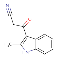 Chemical structure of 3-(2-methyl-1H-indol-3-yl)-3-oxopropanenitrile - CSSB00000009923
