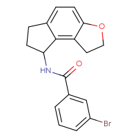 Chemical structure of 3-bromo-N-{1H,2H,6H,7H,8H-indeno[5,4-b]furan-8-yl}benzamide - CSSB07496366767