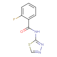 Chemical structure of 2-fluoro-N-(1,3,4-thiadiazol-2-yl)benzamide - CSSB00000197646