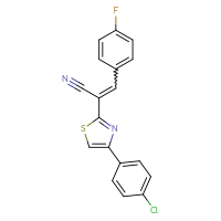 Chemical structure of 2-[4-(4-chlorophenyl)-1,3-thiazol-2-yl]-3-(4-fluorophenyl)prop-2-enenitrile - CSSB00046143234