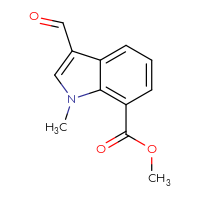 Chemical structure of methyl 3-formyl-1-methyl-1H-indole-7-carboxylate - CSSB00010254525