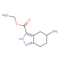 Chemical structure of ethyl 5-methyl-4,5,6,7-tetrahydro-2H-indazole-3-carboxylate - CSSB00037398026