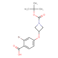Chemical structure of 2-bromo-4-({1-[(tert-butoxy)carbonyl]azetidin-3-yl}oxy)benzoic acid - CSSB00010779131