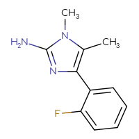 Chemical structure of 4-(2-fluorophenyl)-1,5-dimethyl-1H-imidazol-2-amine - CSSB00010244901