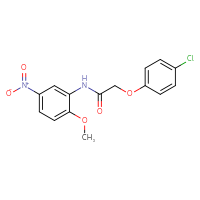 Chemical structure of 2-(4-chlorophenoxy)-N-(2-methoxy-5-nitrophenyl)acetamide - CSSB00020580491